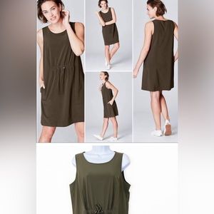 J. Jill Fit Olive Green On The Go Sleeveless Shift Dress Size L
